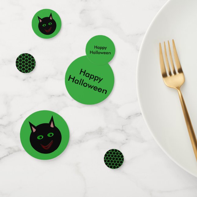 Halloween Black Cat Custom Table Confetti (Group)