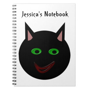 Halloween Black Cat Customisable Notebook