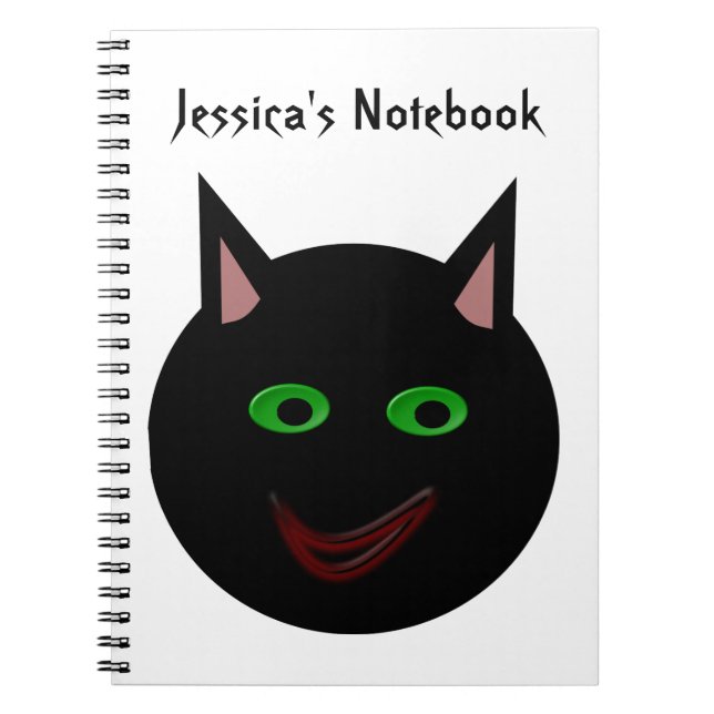 Halloween Black Cat Customisable Notebook (Front)