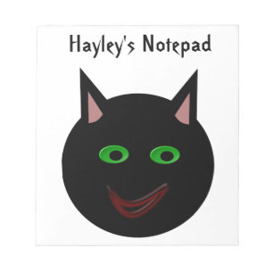 Halloween Black Cat Customisable Notepad