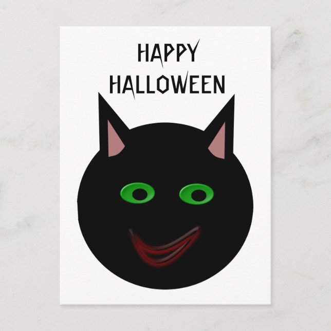 Halloween Black Cat Customisable Postcard (Front)