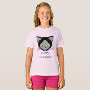 Halloween Black Cat Cute Face T-Shirt