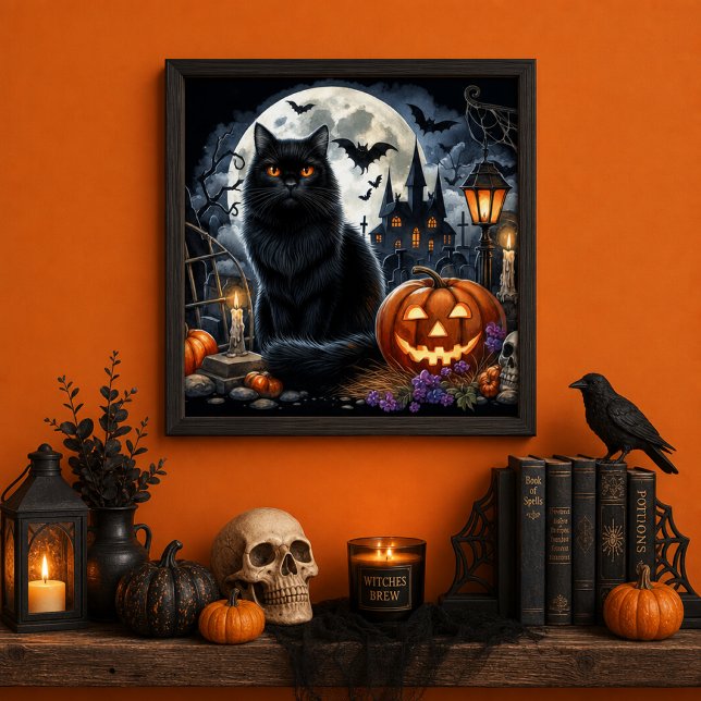 Halloween Black Cat Decorative Home  Poster (Creator Uploaded)