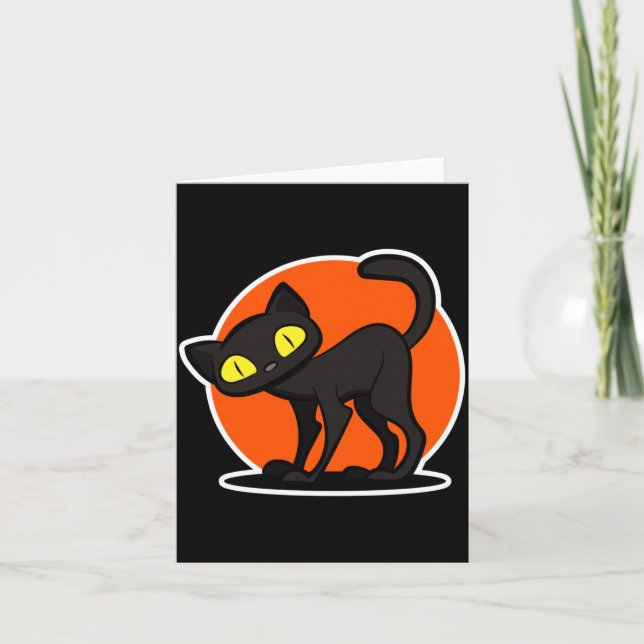 Halloween Black Cat For Cat Lover - Halloween Card (Front)