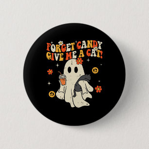 Halloween Black Cat Forget Candy Give Me Cat Kids 6 Cm Round Badge