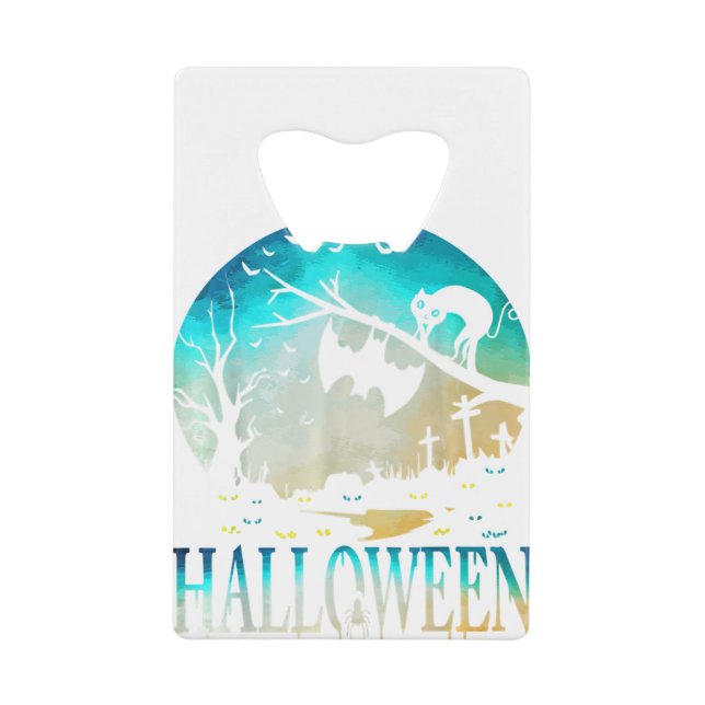 Halloween Black Cat Full Moon and Bats (Front)