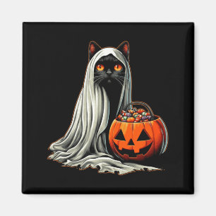 Halloween Black Cat Ghost Costume Pumpkin 1 Magnet