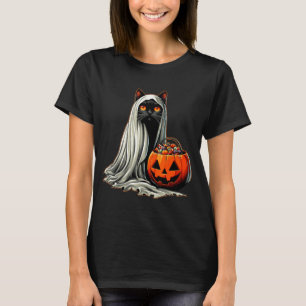 Halloween Black Cat Ghost Costume Pumpkin 1 T-Shirt