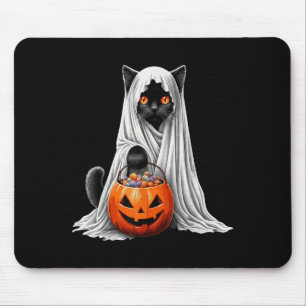 Halloween Black Cat Ghost Costume Pumpkin Mouse Pad