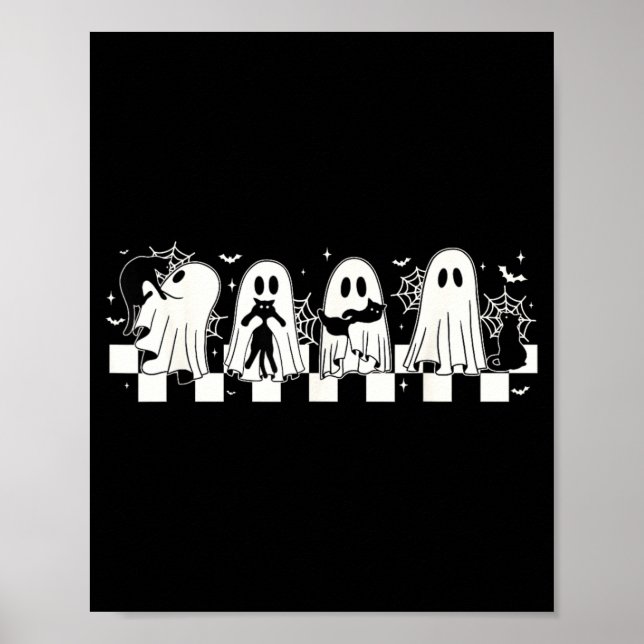 Halloween Black Cat Ghost Halloween Ghost Spooky Poster (Front)