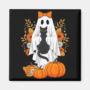 Halloween Black Cat Ghost Pumpkin Cute Fall Magnet