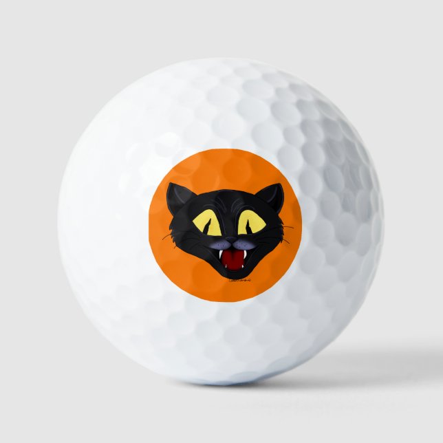 Halloween Black Cat  Golf Balls (Front)