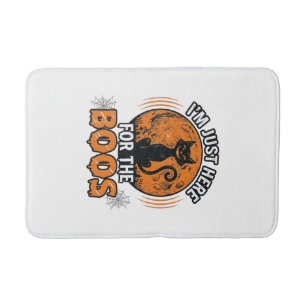 Halloween Black Cat Here For The Boos Vintage Shir Bath Mat