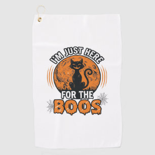 Halloween Black Cat Here For The Boos Vintage Shir Golf Towel