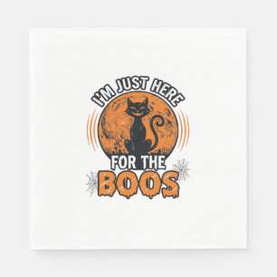 Halloween Black Cat Here For The Boos Vintage Shir Napkin