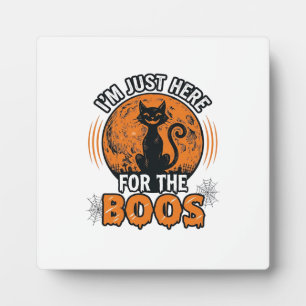 Halloween Black Cat Here For The Boos Vintage Shir Plaque