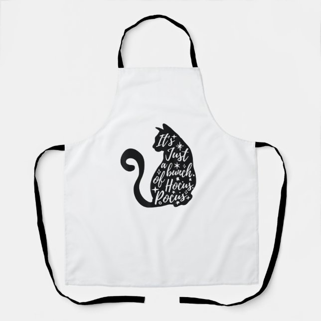 Halloween Black Cat It's Just A Bunch Of hocus Poc Apron (Front)