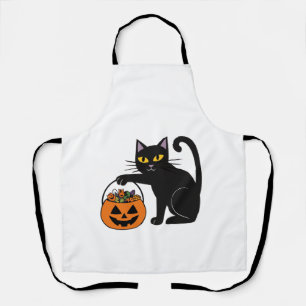 Halloween Black Cat Jack O' Lantern Pumpkin Sweet Apron
