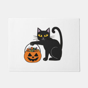 Halloween Black Cat Jack O' Lantern Pumpkin Sweet  Doormat