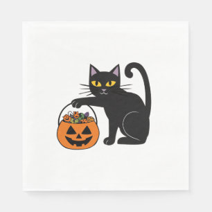 Halloween Black Cat Jack O' Lantern Pumpkin Sweet Napkin