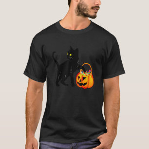 Halloween Black Cat Jack O' Lantern Pumpkin Sweet T-Shirt