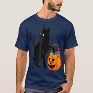 Halloween Black Cat Jack O' Lantern Pumpkin Sweet  T-Shirt