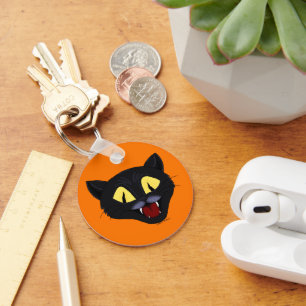 Halloween Black Cat Key Ring