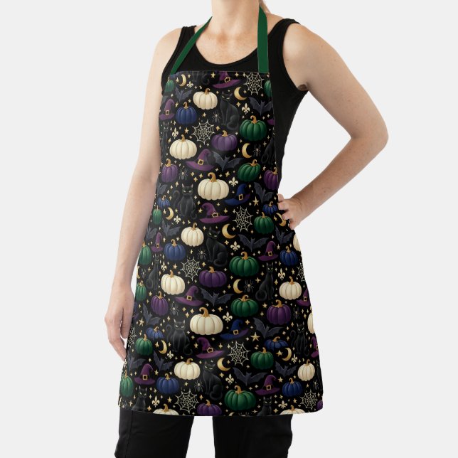 Halloween Black Cat Luxury Apron (Insitu)