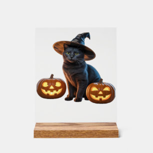Halloween Black Cat Magic Classic T-Shirt Acrylic Sign