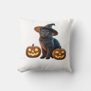 Halloween Black Cat Magic Classic T-Shirt Cushion