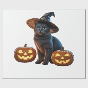 Halloween Black Cat Magic Classic T-Shirt Wrapping Paper