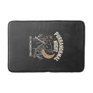 Halloween Black Cat Moon (2) Bath Mat