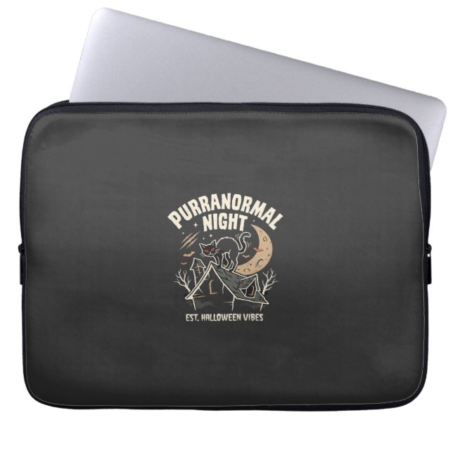Halloween Black Cat Moon (2) Laptop Sleeve (Front)