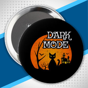 Halloween Black Cat Moon Funny Dark Mode Humor 10 Cm Round Badge