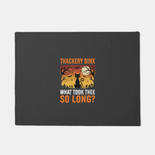 Halloween Black Cat Moon Graveyard Quote Design Doormat