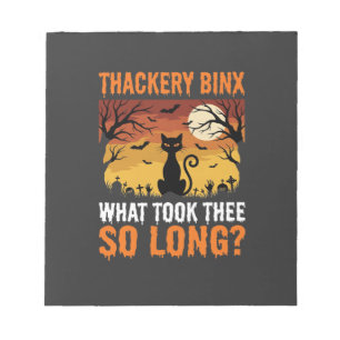 Halloween Black Cat Moon Graveyard Quote Design Notepad