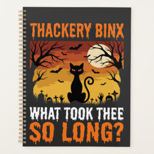 Halloween Black Cat Moon Graveyard Quote Design Planner