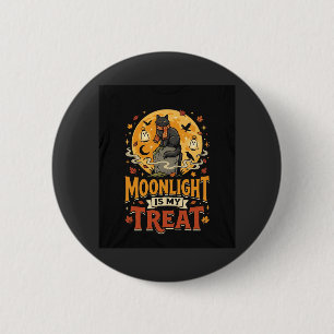 Halloween Black Cat Moon Magic 6 Cm Round Badge