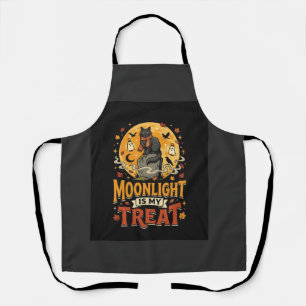 Halloween Black Cat Moon Magic Apron
