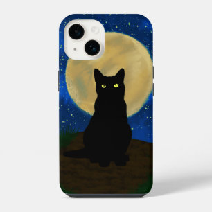 Halloween Black Cat Moonlit Silhouette iPhone 14 Case