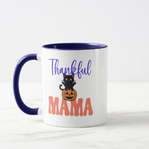 Halloween Black Cat Mug - Spooky Pumpkin Design
