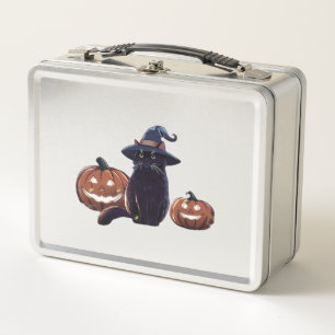 Halloween black cat Oversized T-Shirt Metal Lunch Box