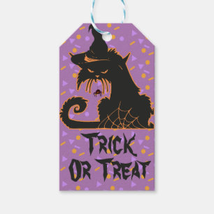 Halloween Black Cat Party Confetti Gift Tags