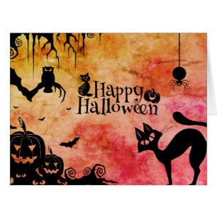 Halloween Black Cat - Party Invitation Card