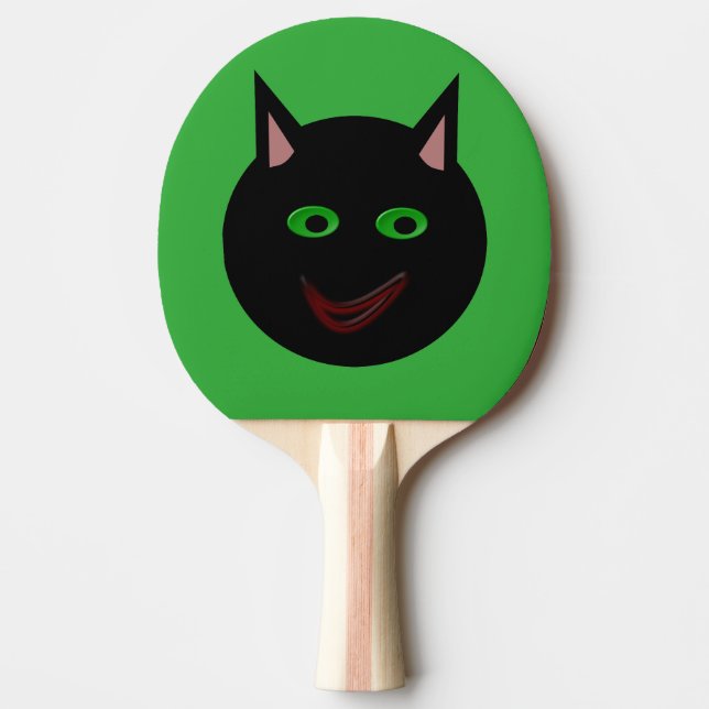 Halloween Black Cat Ping Pong Paddle (Front)