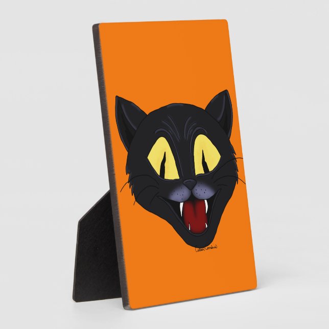Halloween Black Cat  Plaque (Side)