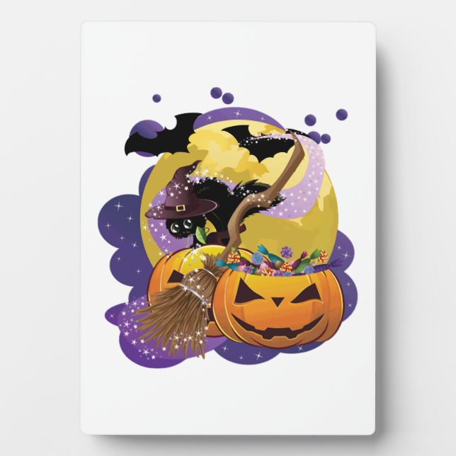 Halloween black cat plaque (Front)