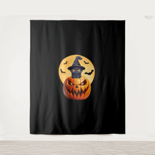 Halloween Black Cat Pumpkin Bring Excitement Men W Tapestry