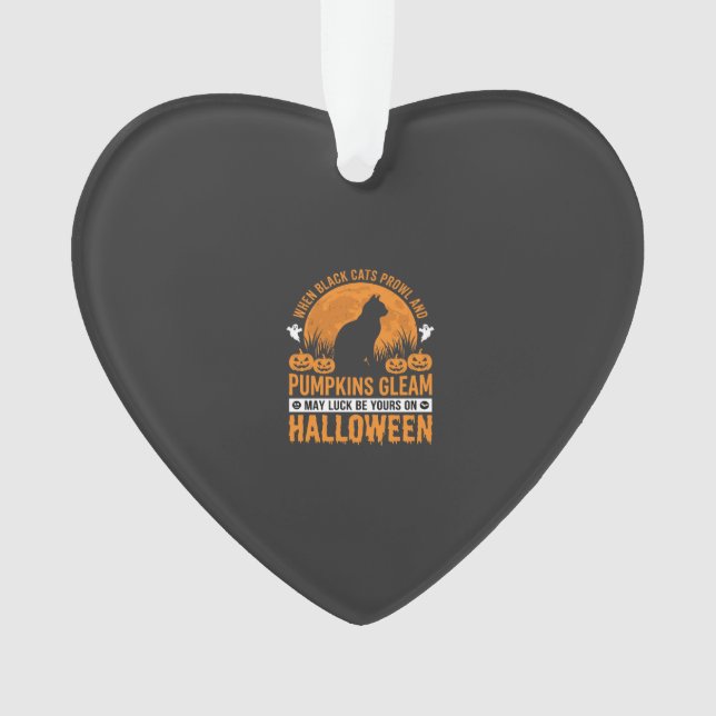 Halloween Black Cat Pumpkin Moon Design_1 Ornament (Front)