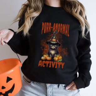 Halloween Black Cat Purr-anormal Pumpkin Spooky  Sweatshirt